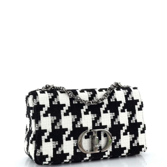 Christian Dior Caro Bag Macro-Houndstooth Fabric Medium Black, White - Picture 2 of 7